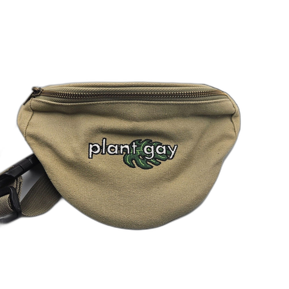 plant gay canvas fanny pack monstera leaf Embroidery 38" Max Waist